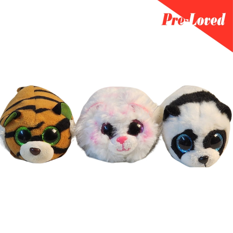 Cute / Loin / Ty Beanie Boos / Panda / Extra Soft Plush Toy Pack of 3 Premium Pre-loved