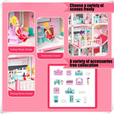 Dreamy Pink Doll House Playset For Kids