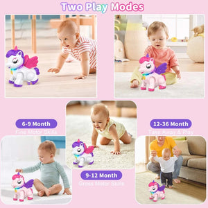 Battery Operated Dreamy Unicorn Toy With Light & Music For Kids