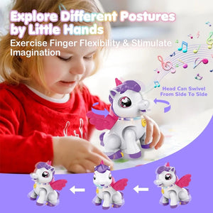 Battery Operated Dreamy Unicorn Toy With Light & Music For Kids