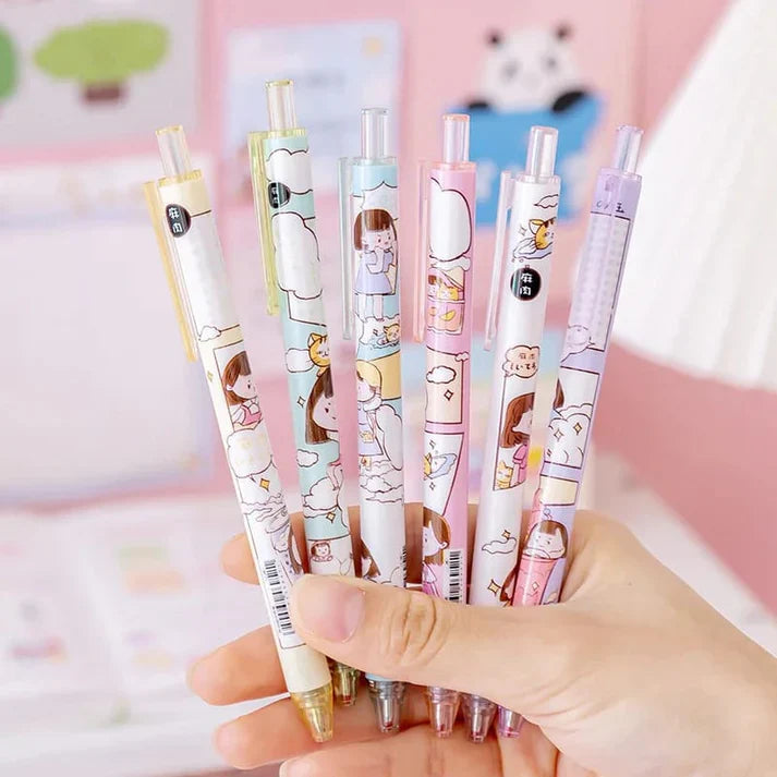 1 Pcs Cute Scenario Cartoon Design Gel-Pen (Random Design)