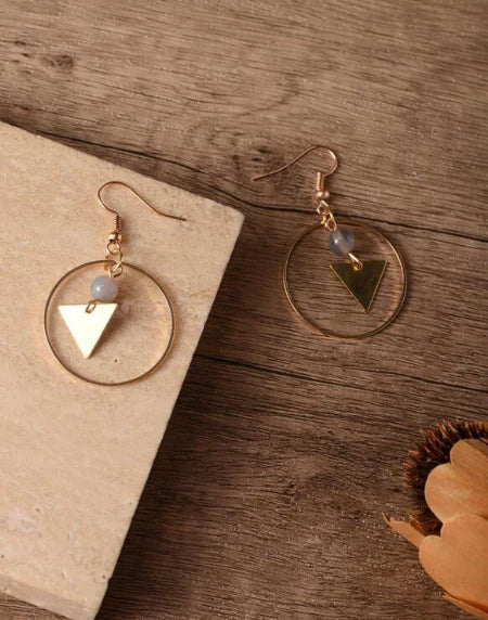 Deluxe Ringed Triangle Earrings