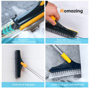 2 In 1 Floor Scrub Brush Rotating With Long Handle