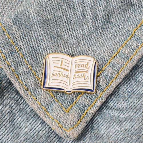 English Words Banned Read Books Enamel Brooch Pin