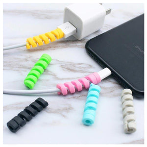 4 Pcs Spiral Silicone Cable Protector For Android / Iphone