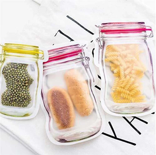 3pcs Reusable Jar Shape ZipperLock Bags