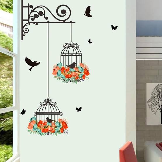 Bird Cage Themed Wall Decor Sticker