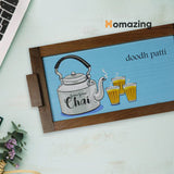 Doodh Patti Kettle Design Tray-Wooden