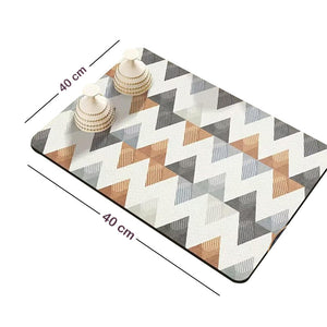 Anti-Slip Dish Drying/Dining Table Mat-Water Absorbent-(Design-C)