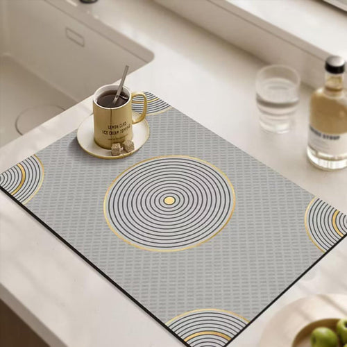 Anti-Slip Dish Drying/Dining Table Mat-Water Absorbent-(Design-D)