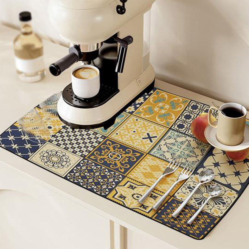 Anti-Slip Dish Drying/Dining Table Mat-Water Absorbent-(Design-B)