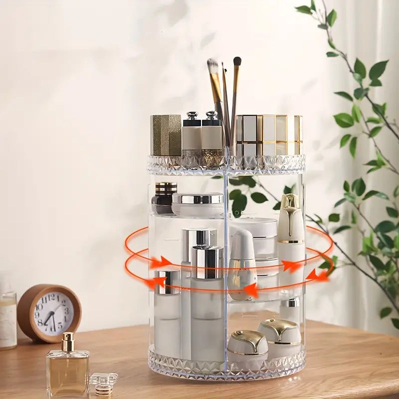 360 Rotating Adjustable Acrylic Cosmetic Storage Organizer