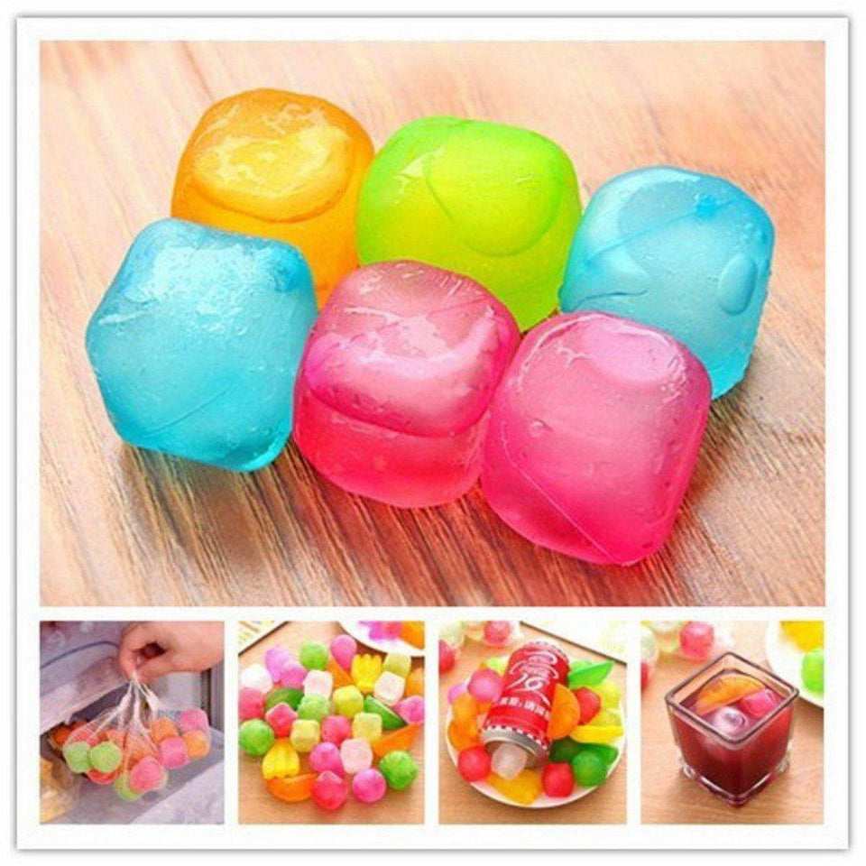 12 Pcs Multi-Colour Reusable 3D Plastic Ice Cubes