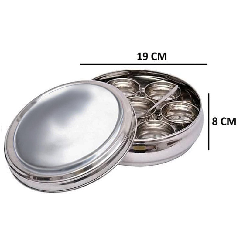 7 Piece Spices Masala Box Stainless Steel