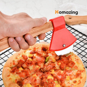 Bamboo Handle Pizza Rolling Cutter Steel