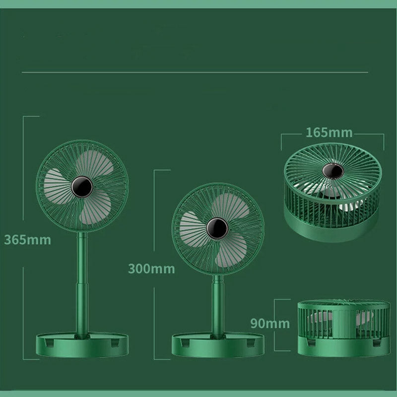 Foldable Telescopic Table Fan - Rechargeable