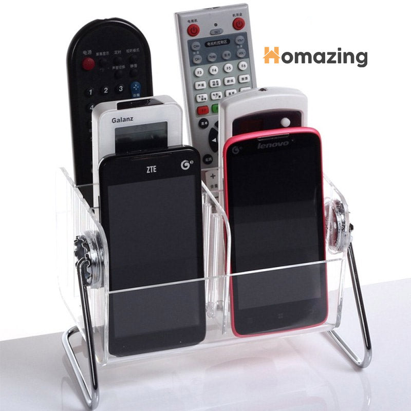 Acrylic Remote Holder - Mobile & Cosmetic Organizer - Home Desk