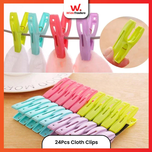 24PC Home Laundry Multi color Plastic Clothespins Clips