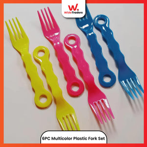 6PC Multicolor Plastic Fork Set