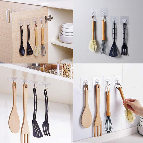 30 Pcs Strong Self Adhesive Transparent Wall Hanging Hooks